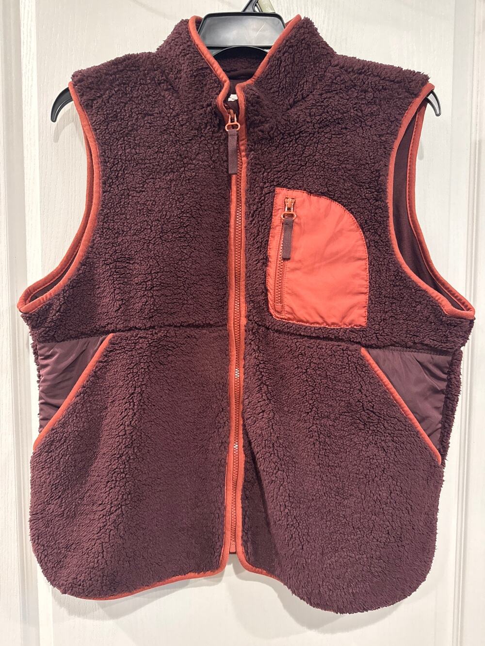 Maurices XXL NWT Brown Sherpa Fleece Vest Contrast Pocket Full Zip
